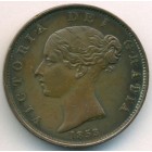 Великобритания, 1/2 пенни 1853 год