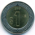 Мексика, 1 песо 2017 год (UNC)