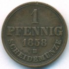 Королевство Ганновер, 1 пфенниг 1858 год