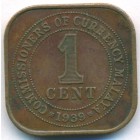 Малайя, 1 цент 1939 год