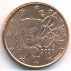 Франция, 1 евроцент 2025 год (UNC)