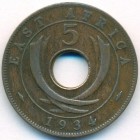 Британская Восточная Африка, 5 центов 1934 год