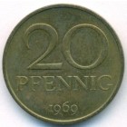 ГДР, 20 пфеннигов 1969 год (AU)