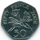 Гернси, 50 пенсов 2008 год (UNC)