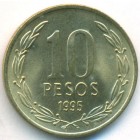 Чили, 10 песо 1995 год (UNC)