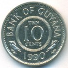 Гайана, 10 центов 1990 год (UNC)