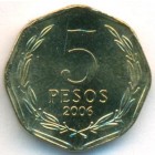Чили, 5 песо 2006 год (UNC)