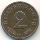 Третий рейх, 2 рейхспфеннига 1939 год A (AU)