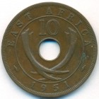 Британская Восточная Африка, 10 центов 1951 год