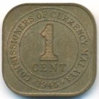 Малайя, 1 цент 1945 год (UNC)
