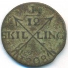Швеция, 1/12 скиллинга 1808 год