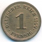 Германия, 1 пфенниг 1900 год G