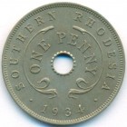 Южная Родезия, 1 пенни 1934 год (UNC)