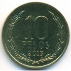 Чили, 10 песо 2013 год (UNC)