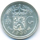 Нидерландская Восточная Индия, 1/10 гульдена 1930 год (UNC)