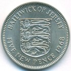 Джерси, 5 новых пенсов 1968 год (UNC)