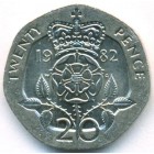Великобритания, 20 пенсов 1982 год (UNC)