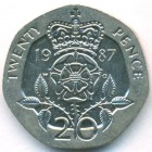 Великобритания, 20 пенсов 1987 год (AU)