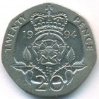 Великобритания, 20 пенсов 1994 год (AU)