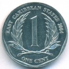 Восточные Карибские штаты, 1 цент 2004 год (UNC)
