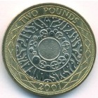 Великобритания, 2 фунта 2001 год (AU)