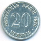 Германия, 20 пфеннигов 1876 год A