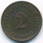 Германия, 2 пфеннига 1876 год С