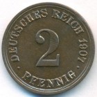 Германия, 2 пфеннига 1907 год A (AU)