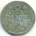 Королевство Пруссия, 1/6 талера 1764 год А