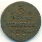 Королевство Пруссия, 3 пфеннига 1752 год А