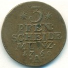 Королевство Пруссия, 3 пфеннига 1760 год А