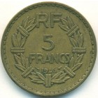 Французские колонии, 5 франков 1946 год