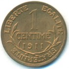 Франция, 1 сантим 1911 год (UNC)