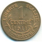 Франция, 1 сантим 1911 год (UNC)
