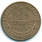 Франция, 1 сантим 1911 год (UNC)
