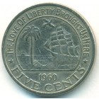 Либерия, 5 центов 1960 год