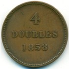 Гернси, 4 дубля 1858 год