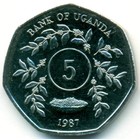 Уганда, 5 шиллингов 1987 год (UNC)