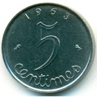 Франция, 5 сантимов 1963 год (UNC)
