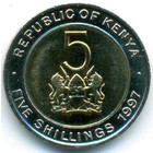 Кения, 5 шиллингов 1997 год (UNC)