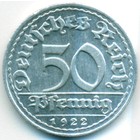 Веймарская республика, 50 пфеннигов 1922 год D