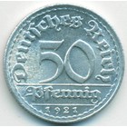 Веймарская республика, 50 пфеннигов 1921 год D (AU)
