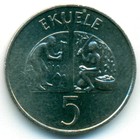 Экваториальная Гвинея, 5 экуэле 1975 год (UNC)
