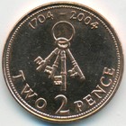 Гибралтар, 2 пенса 2004 год  (UNC)