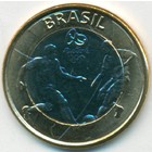 Бразилия, 1 реал 2015 год (UNC)