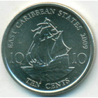 Восточные Карибские штаты, 10 центов 2009 год (UNC)