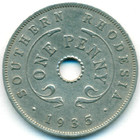 Южная Родезия, 1 пенни 1935 год