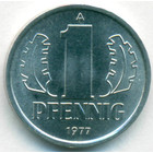 ГДР, 1 пфенниг 1977 год (UNC)