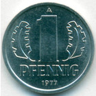 ГДР, 1 пфенниг 1977 год (UNC)