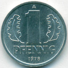 ГДР, 1 пфенниг 1978 год (UNC)